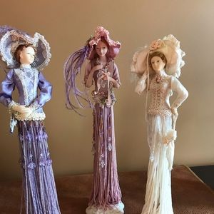 Set of 3 Victorian stick figurines